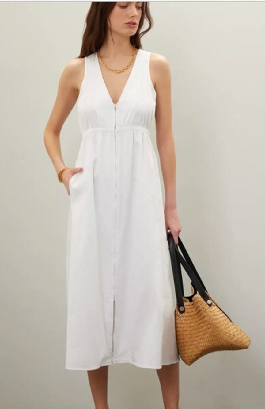 Area Stars Jean Dress Full Zip front White S